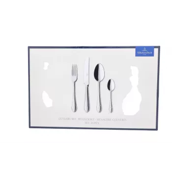 Villeroy & Boch Mademoiselle 24-osaline söögiriistade komplekt, 18/10 roostevaba teras, poleeritud, nõudepesumasinakindel, 6 lauakatet