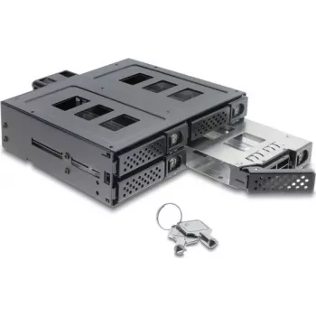 Delock 5.25 inch kinnitusraam 4 x 2.5 inch SATA või SAS HDD / SSD jaoks lukuga
