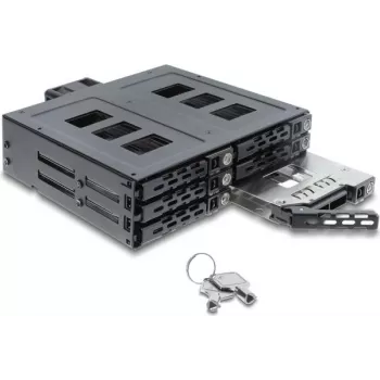 Delock 5.25 inch vahetusraam 6 x 2.5 inch SATA või SAS HDD / SSD jaoks lukuga