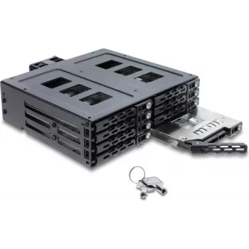 Delock 5.25 inch vahetuskarkass 8 x 2.5 inch SATA või SAS HDD / SSD jaoks lukuga