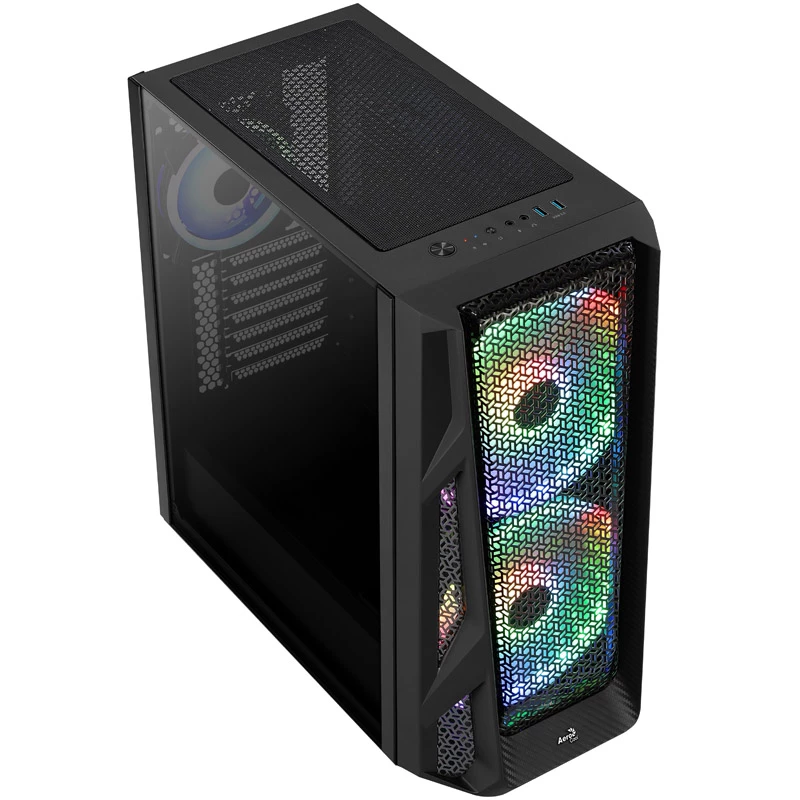 Aerocool AirHawk Duo Midi-Tower, Karastatud Klaas - Must