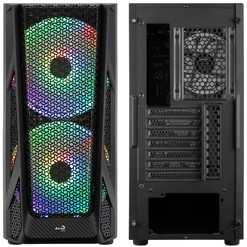 Aerocool AirHawk Duo Midi-Tower, Karastatud Klaas - Must