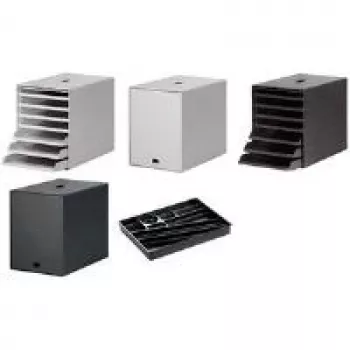 DURABLE IDEALBOX PLUS Lauasahtlikomplekt - 7 sahtlit - Hall - C4/A4 - Polüstüreen