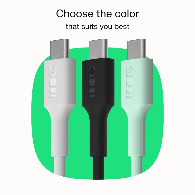 GREEN CELL USB-C to USB-C PowerFlex 100W Silicone Cable 1.2m Black