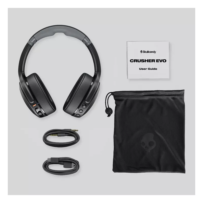 Skullcandy Crusher Evo juhtmeta üle-kõrvaklapid sensoorse bassi, Bluetooth 5.0, 40-tunnise akuga, valge