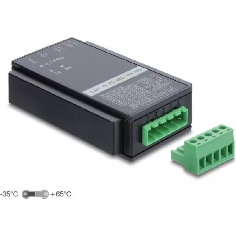 Delock Ethernet to RS-485/RS-422 Converter with Surge Protection 63003
