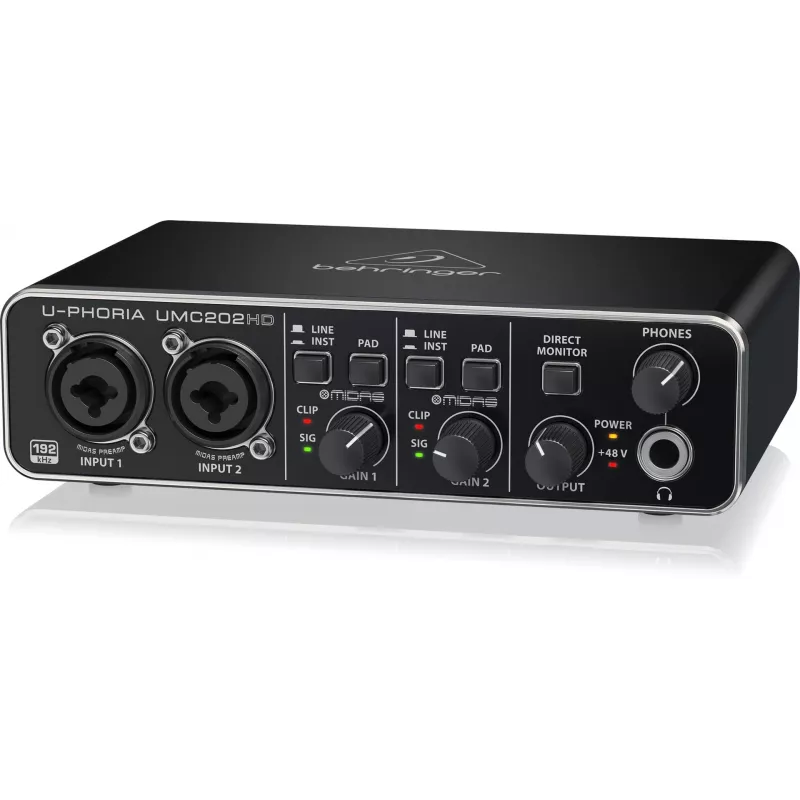 Behringer UMC202HD USB heliliides MIDAS eelvõimenditega