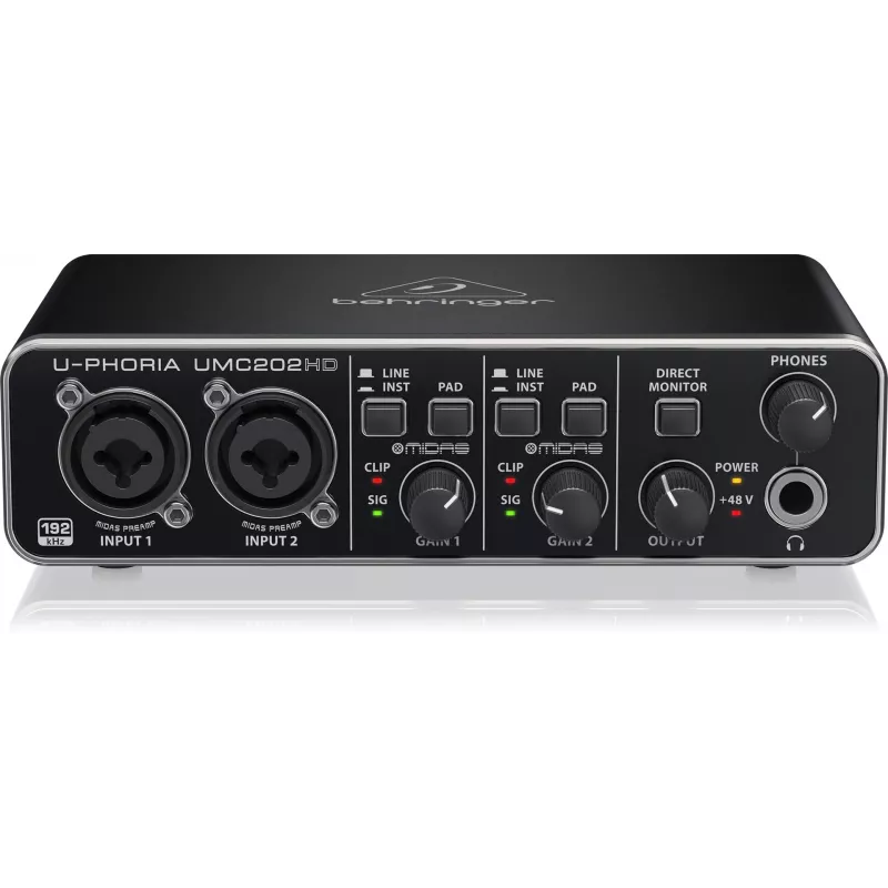 Behringer UMC202HD USB heliliides MIDAS eelvõimenditega