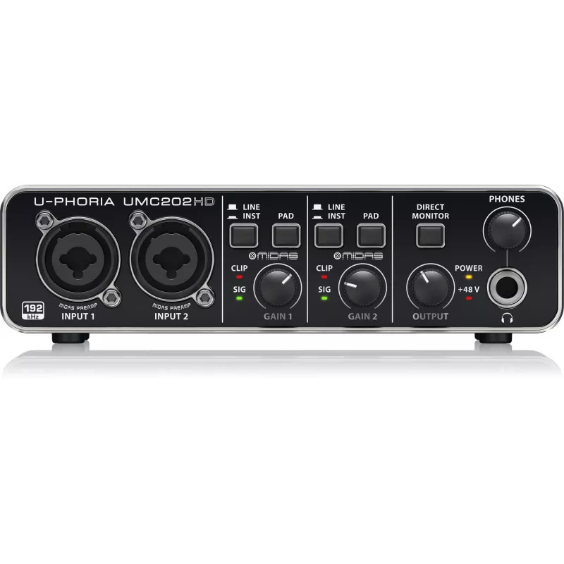 Behringer UMC202HD USB heliliides MIDAS eelvõimenditega