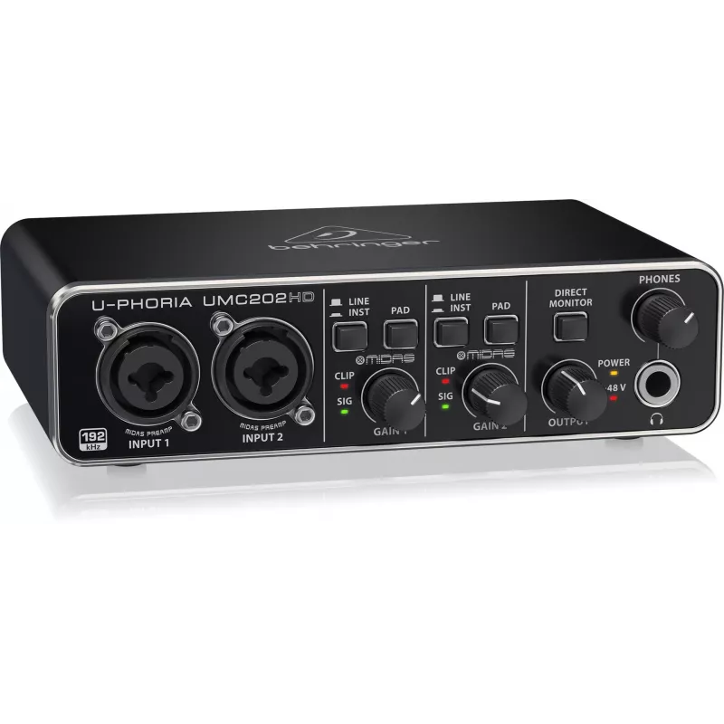 Behringer UMC202HD USB heliliides MIDAS eelvõimenditega