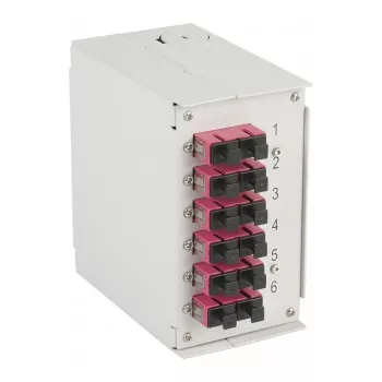 EFB-ELEKTRONIK DIN Rail Box OM4 6x SC-Duplex Coupling without Pigtails (BHS60203.6OM4)