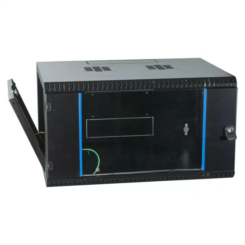 EFB-ELEKTRONIK 19-tolline seinakapp 6U, fikseeritud, 1-osaline, RAL 9005 süsimust, sügavus 450 mm (691706VTS.45)