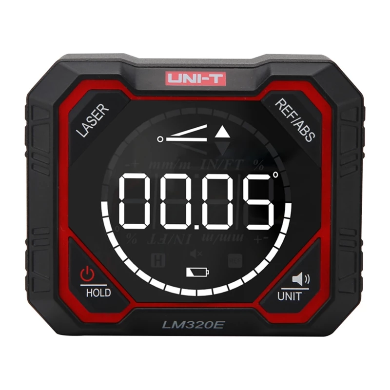 Uni-T LM320E Digital Protractor with Laser, 4×90° Measurement Range, ±0.2° Accuracy, Magnetic Base, Rechargeable