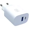 3MK FlowPower 30W USB-A USB-C PD 3.0 QC 4+ seinälaadija valge