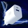 3MK FlowPower 30W USB-A USB-C PD 3.0 QC 4+ seinälaadija valge