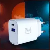 3MK FlowPower 30W USB-A USB-C PD 3.0 QC 4+ seinälaadija valge