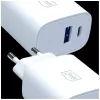 3MK FlowPower 30W USB-A USB-C PD 3.0 QC 4+ seinälaadija valge