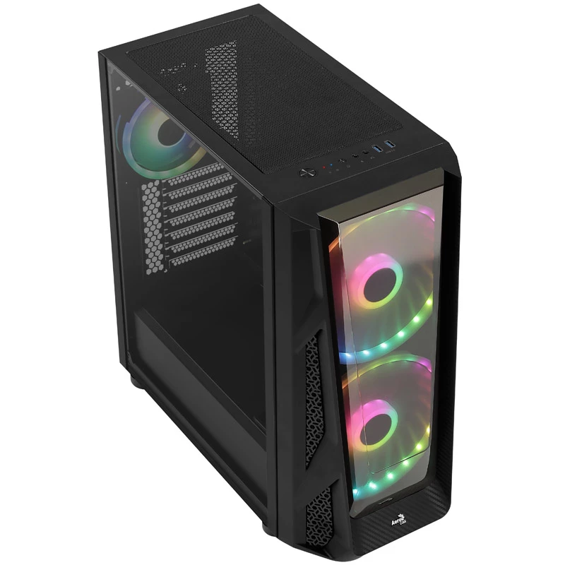 Aerocool NightHawk Duo Midi-Tower, karastatud klaasiga - must