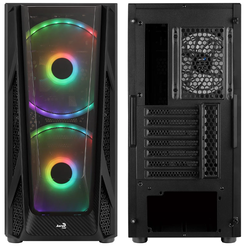 Aerocool NightHawk Duo Midi-Tower, karastatud klaasiga - must