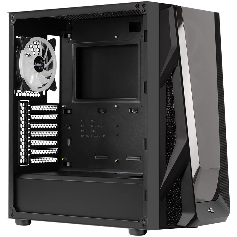Aerocool NightHawk Duo Midi-Tower, karastatud klaasiga - must