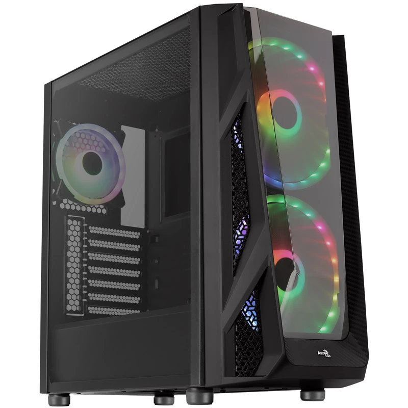 Aerocool NightHawk Duo Midi-Tower, karastatud klaasiga - must