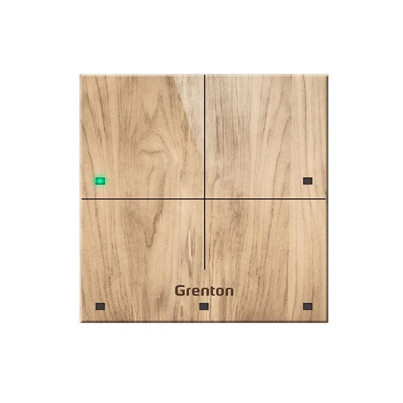 Grenton Touch Panel 4 Touch Fields TF-Bus Light Wooden Front