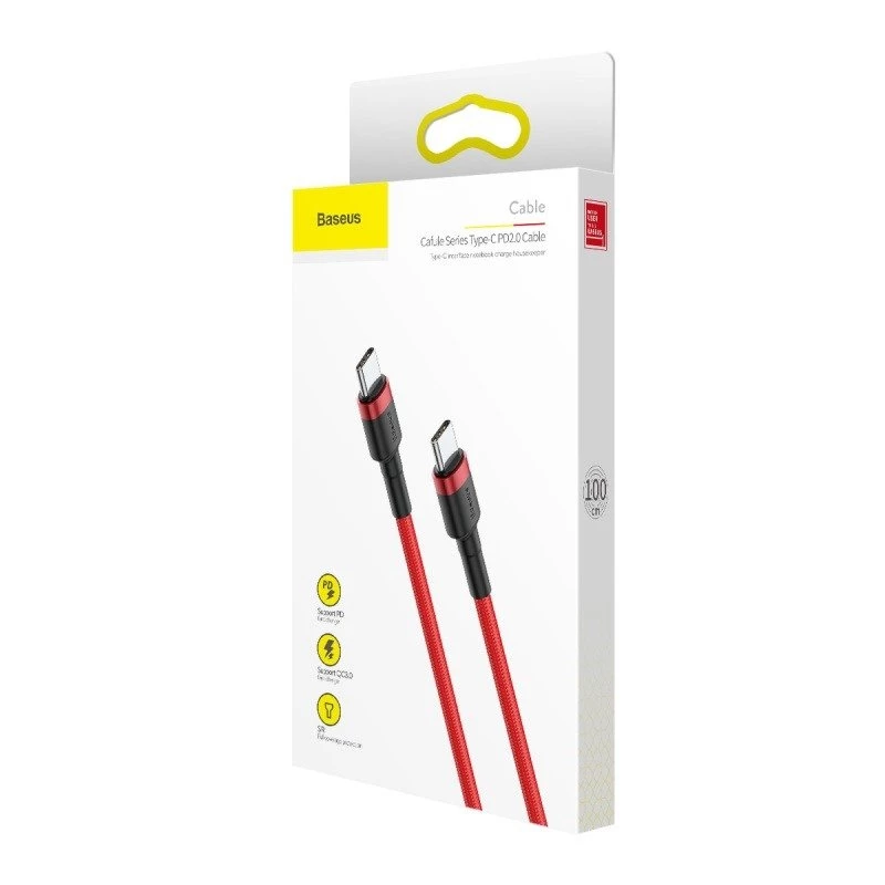 Baseus Cafule USB-C to USB-C kaabel 60W 1m Punane