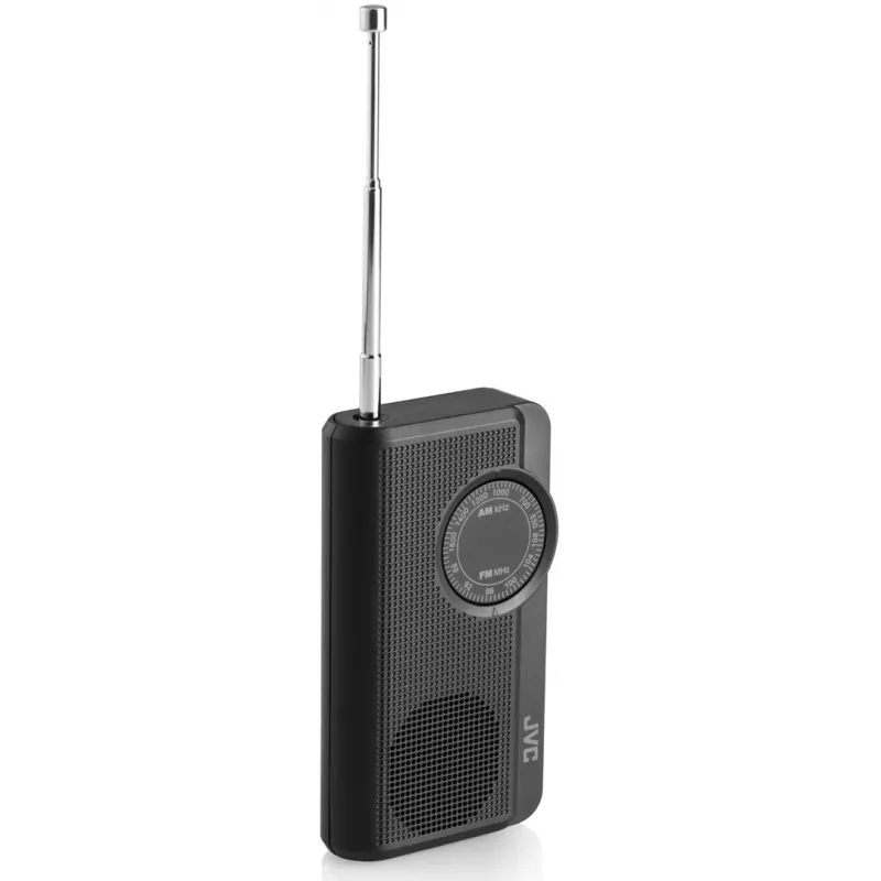 JVC RA-E311B Kaasaskantav AM/FM-raadio teleskoopantenni ja kandekäepidemega, must