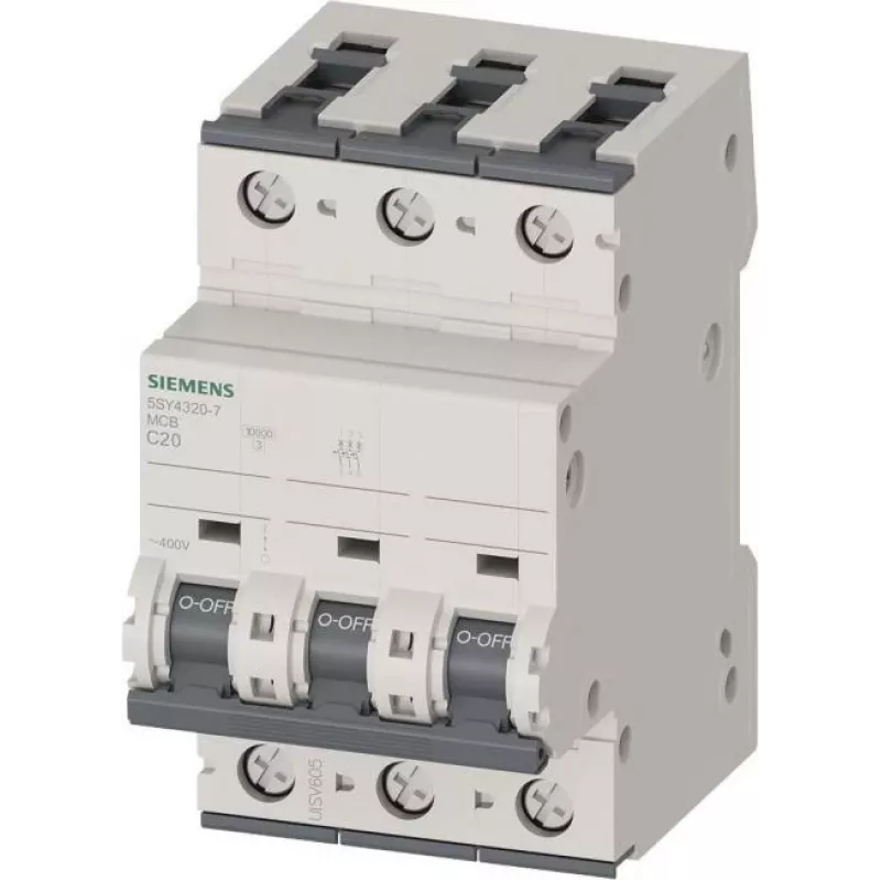 Siemens 5SY4320-7 Kaitselüliti 20 A 3-pooluseline C