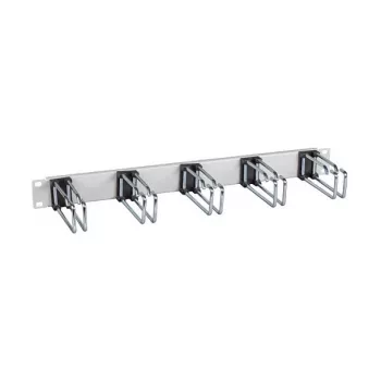 EFB-Elektronik 19 inch 1U kaablihalduspaneel, 5 x topelthoidikud 110 mm, esipaneel RAL9005 (Jet Black)