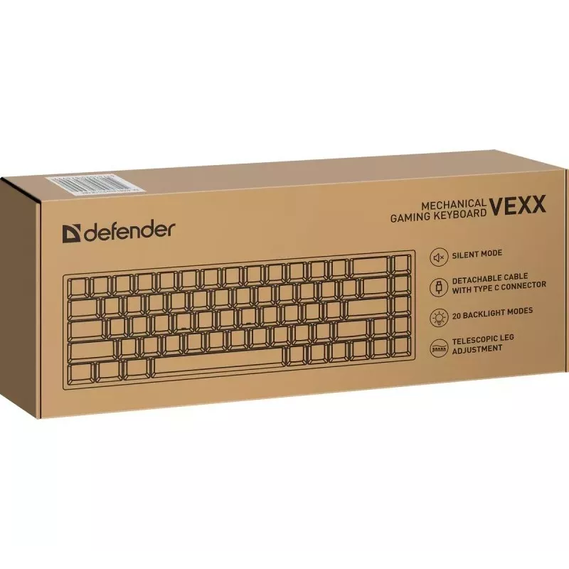 Defender VEXX GK-084 mehaaniline mänguklaviatuur, 75% paigutus, Outemu Red lülitid, valge