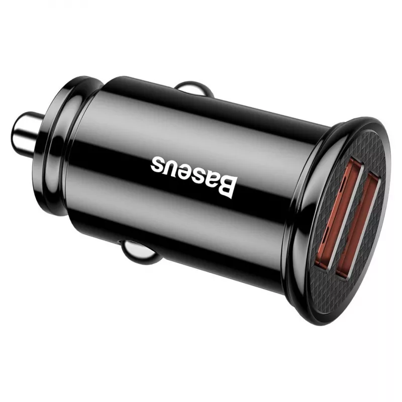 Baseus Circular 2xUSB QC3.0 5A 30W Car Charger (Black)