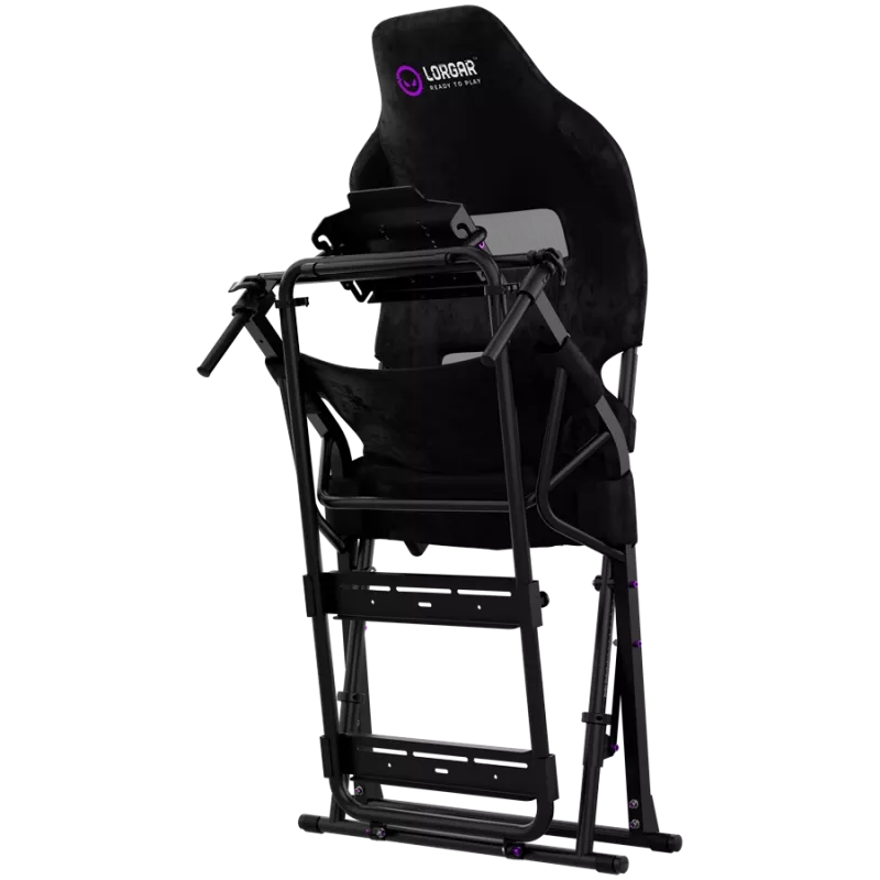 LORGAR FLEX RAF1 Sim Racing Cockpit Advanced, Foldable, 150x72x113 cm Playing, 38x72x126 cm Folded, Black