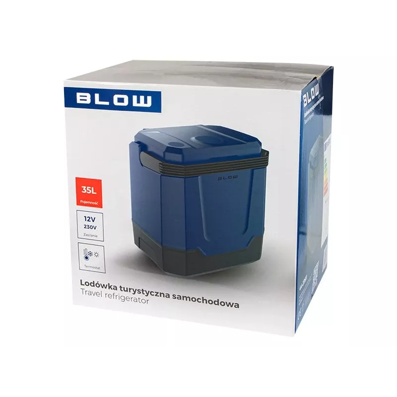 BLOW Tourist Car Fridge 35L - Thermoelectric Portable Cooler 12V/230V