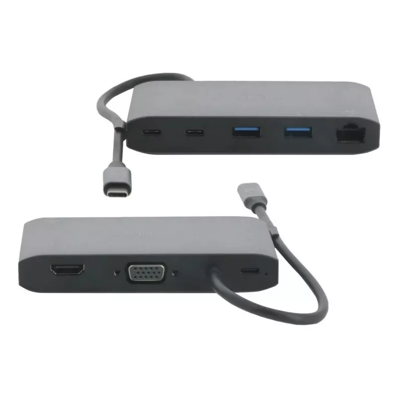 Mobilis USB-C dokijaam 8-in-1 100W PD HDMI 4K VGA Space Gray