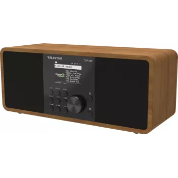 IMPERIAL Telestar TOP 25 Puidust multifunktsionaalne raadiojaam DAB+, FM, Internetiraadio, CD-mängija, Bluetooth, Wi-Fi, USB, AUX-in, 20W RMS, 2,8-tolline TFT-ekraan, pähklipuidust viimistlusega