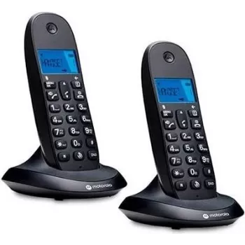 Motorola C1002CB+ DECT juhtmeta telefon 2 toruga, must, taustvalgustusega ekraan, käed-vabad, 50-kohaline telefoniraamat
