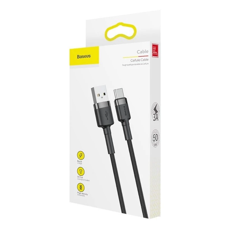Baseus Cafule USB-A to USB-C kaabel 0,5 m hall+must