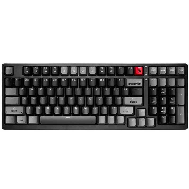 A4Tech Bloody S98 Sports Lime mehaaniline klaviatuur, BLMS Red Plus lülitid, 98-klahviga kompaktne, RGB taustvalgus, USB-C eemaldatav