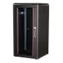 ROLINE 19-Inch Network Cabinet Pro 22U, 600x600 mm (WxD), Glass Door, Black