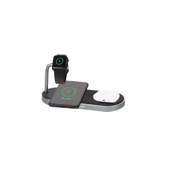 Verbatim 3-in-1 Wireless Charging Station with AC Power Adapter - Black