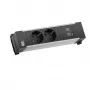 Bachmann Power Frame lauatoitepistikupesa 2x Schuko USB-A USB-C 22W 0,2m GST18 hõbedane