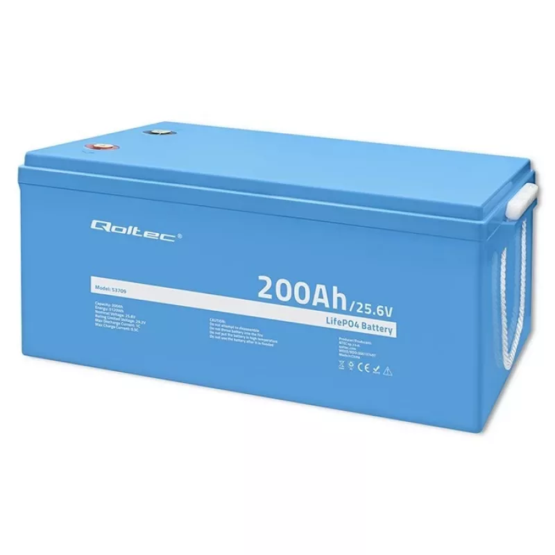 Qoltec LiFePO4 Battery 25.6V 200Ah BMS