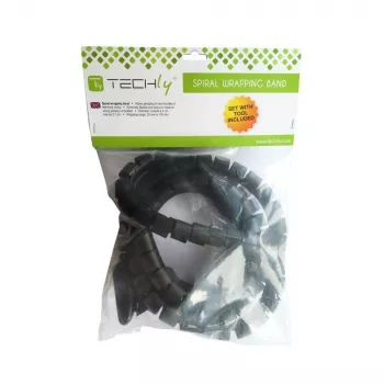 TECHLY Flexible Cable Cover 2.5m 25mm Diameter Black