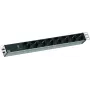 Bachmann 19 inch 1U 8x CEE7/3 PDU kaitsega liigpinge eest, 2,0 m kaabel, helehall (RAL 7035) 800.3932