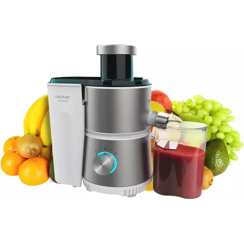 Cecotec Juice&Fresh 400 Titan White tsentrifugaalmahlapress, 400 W, 2 kiirust, roostevabast terasest filter, 1,2 L viljalihamahuti, valge