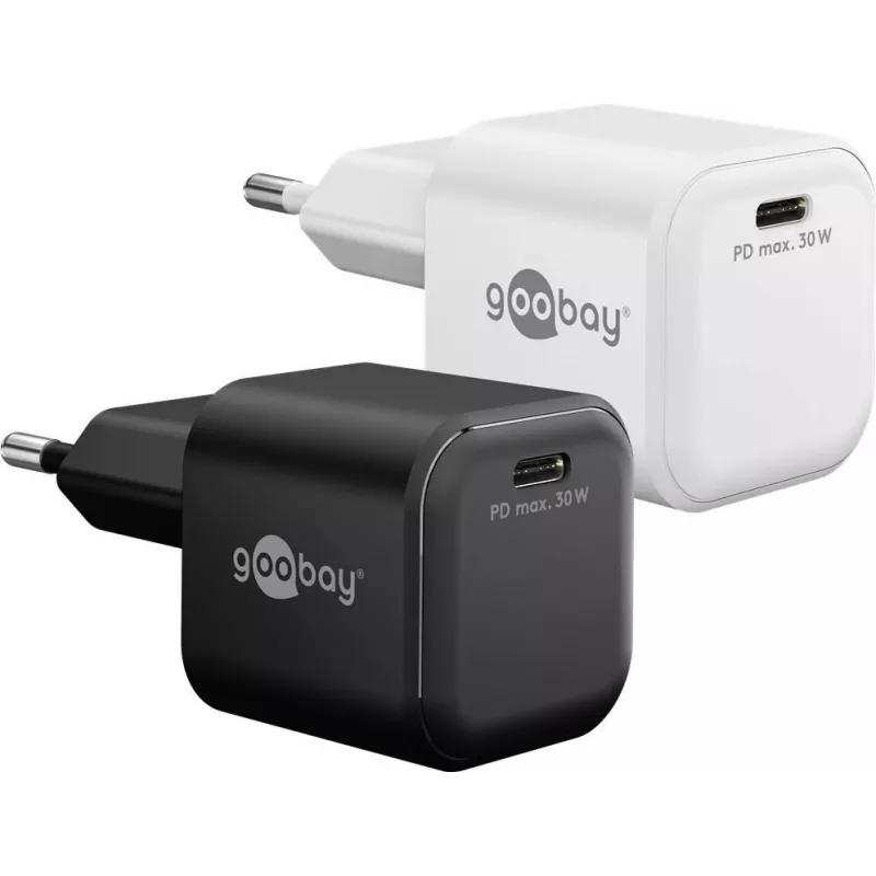 Goobay USB-C PD GaN Fast Charger Nano (30 W) White
