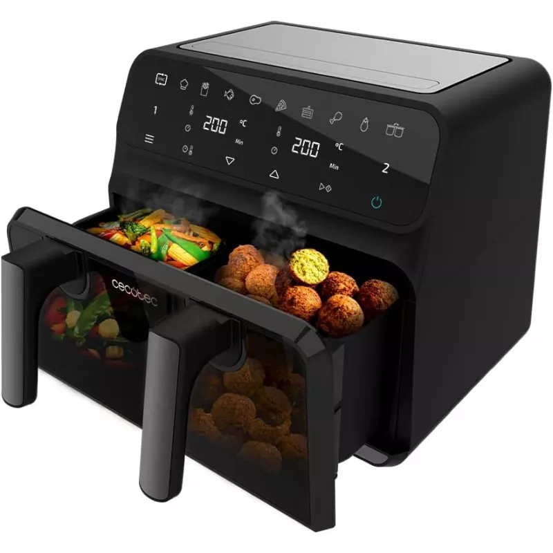 Cecotec Double Hot Air Fryer Cecofry Advance 9000 Window 2200 W 9 L Must