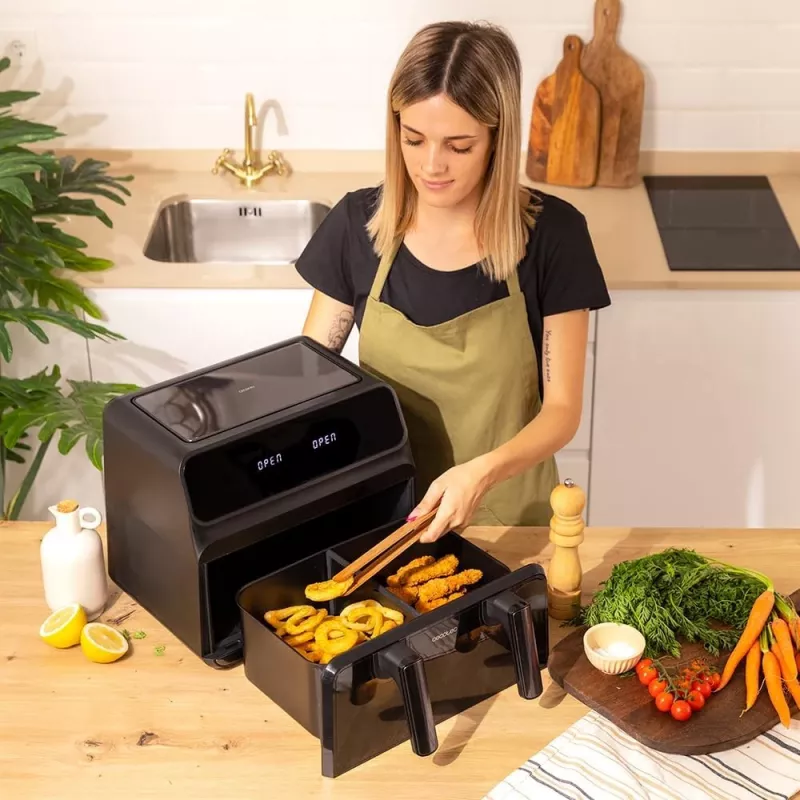 Cecotec Double Hot Air Fryer Cecofry Advance 9000 Window 2200 W 9 L Must