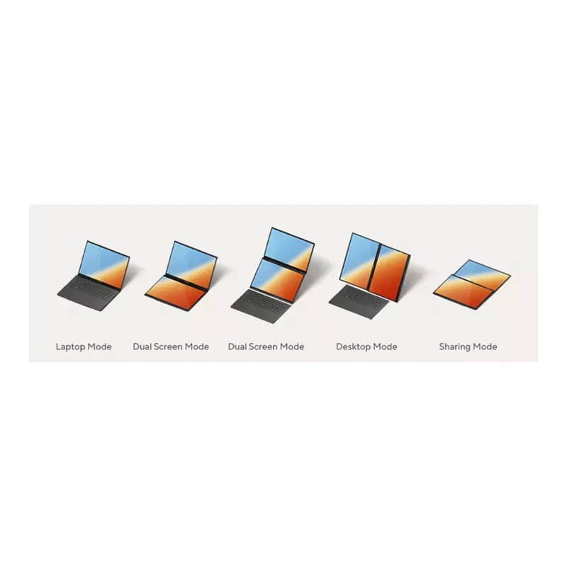 ASUS Zenbook Duo UX8407AA-SN469X Copilot+ PC sülearvuti, 14-tolline 3K OLED puutetundlik 144Hz, Intel Core Ultra 9 386H, 32GB LPDDR5x, 1TB SSD, Windows 11 Pro, saksa QWERTZ klaviatuur